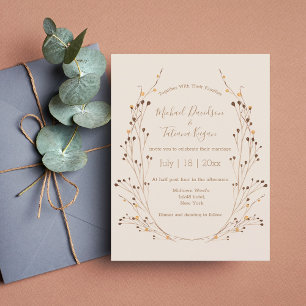 Invitation aquarelle automne automne chute mariage de couronn