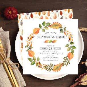 Invitation Aquarelle Automne part du Dîner d'action
