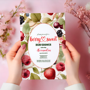Invitation Aquarelle Baby shower d'été aux baies mixtes