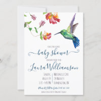 Aquarelle Baby shower d'été des colibris