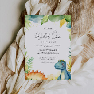 Invitation Aquarelle Baby shower Dinosaur