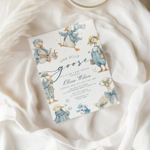 Invitation Aquarelle Baby shower d'oie soie