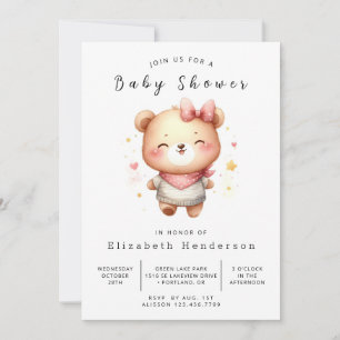Invitation Aquarelle Baby shower d'ours en ligne