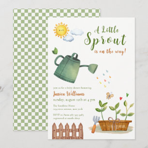 Invitation Aquarelle Baby Shower Jardinage Petite Pousse