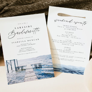 Invitation Aquarelle Bachelorette Lakeside au lac