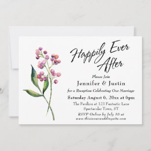 Invitation Aquarelle Baies et Bourgeons Pour Toujours Féeriqu