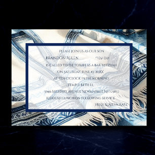 Invitation Aquarelle Bar Mitzvah Tallit 2