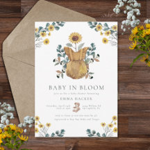 Aquarelle bébé dans le Baby shower en fleur