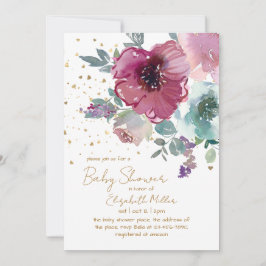 Invitation Aquarelle bébé dans le Baby shower en fleur