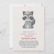 Aquarelle Bébé Raccoon mignonne Whimsical Baby Gir