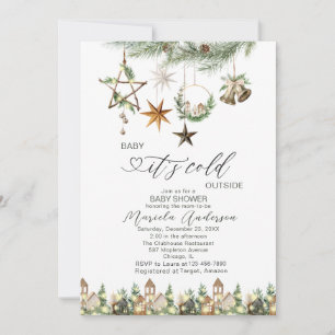 Invitation Aquarelle Bébé son froid dehors Baby shower Invi