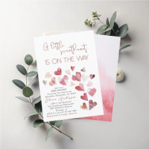 Aquarelle Bébé son froid dehors Baby shower Invi