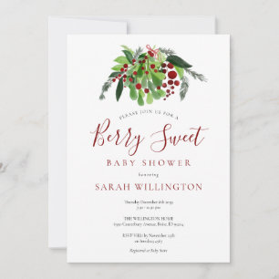 Invitation Aquarelle Berry Baby shower doux