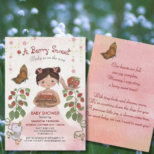 Invitation Aquarelle Berry Sweet Baby Girl BABY SHOWER