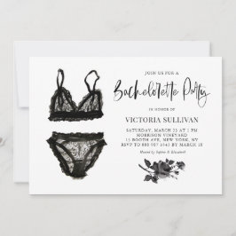 Invitation Aquarelle Black Lace Lingerie Bachelortie