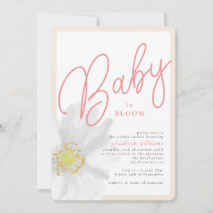 Invitation Aquarelle Blanc Floral Chic Baby in Bloom