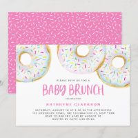 Aquarelle blanche mignonne Donuts Baby shower Brun