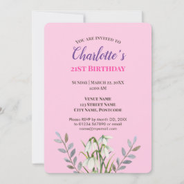 Invitation Aquarelle blanche neige drops Illustration Anniver