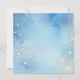 Invitation Aquarelle bleu ciel avec étoiles