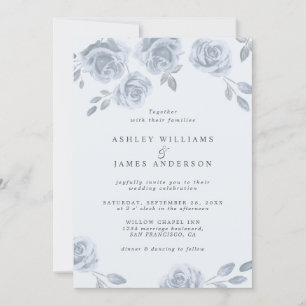 Invitation Aquarelle bleu clair