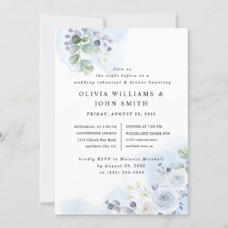 Invitation Aquarelle bleu clair