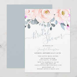 Invitation Aquarelle bleu clair et poussiéreuse Fête des mari