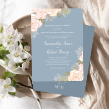 Aquarelle bleu Dusty Mariage Floral