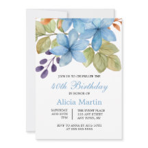Aquarelle Bleu Fleur Botanique N'importe quel âge 