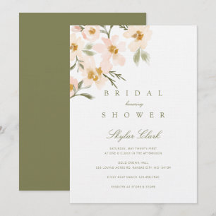 Invitation Aquarelle bleu Gardenia Abstrait Floral
