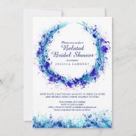 Invitation Aquarelle bleu splat nuptiale