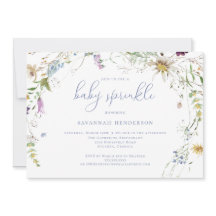 Aquarelle bleu Whimsical Fleur sauvage Baby Sprink