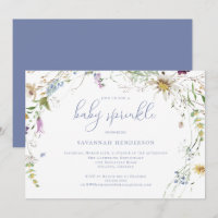Aquarelle bleu Whimsical Fleur sauvage Baby Sprink