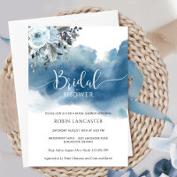 Aquarelle bleue avec shower/banquet floral de mari