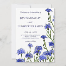 Aquarelle bleue Cornflowers Mariage