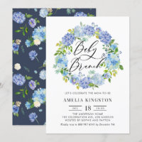 Aquarelle Blue Hydrangea Wreath Baby Brunch
