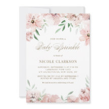 Aquarelle Blush Mauve Rose Fleurs Bébé Sprinké