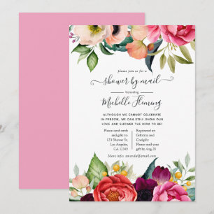 Invitation Aquarelle Boho Floral Baby shower par courrier