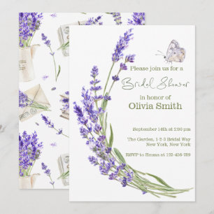 Invitation Aquarelle Boho Lavender Fête des mariées