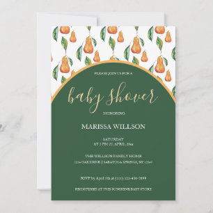 Invitation Aquarelle Boho Pear Peinte à la main
