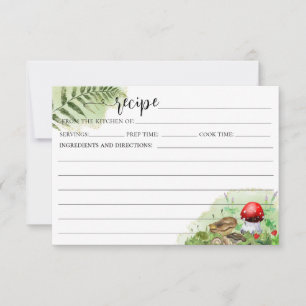 Invitation Aquarelle Bois Champignons Ferns Recette Card