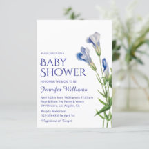 aquarelle botanique bleu garçon baby shower arche