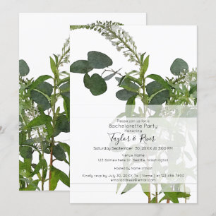 Invitation "Aquarelle botanique "Espoir" avec feuilles d'euca
