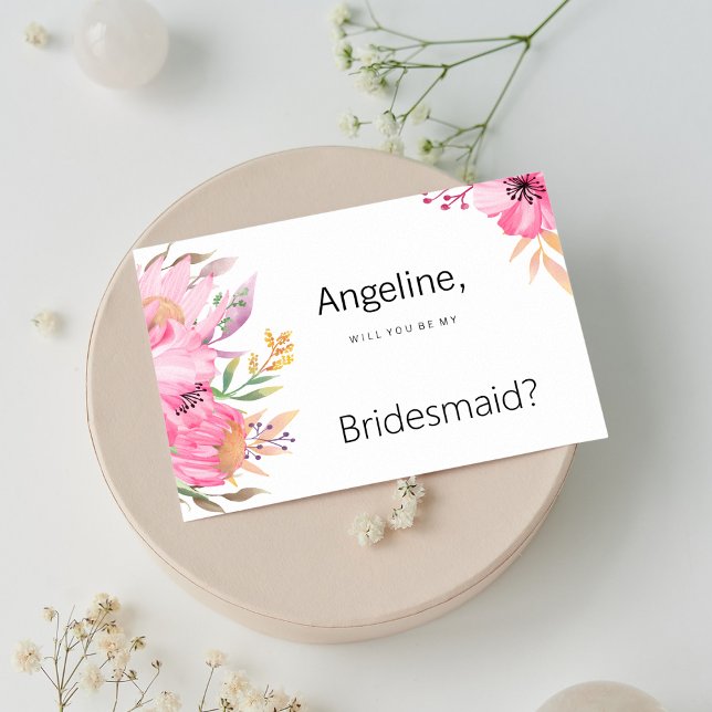 Invitation Aquarelle botanique jardin fleuri Bridesmaid (Watercolor botanical garden floral Bridesmaid )