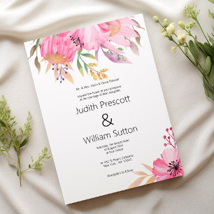 Invitation Aquarelle botanique jardin Mariage floral