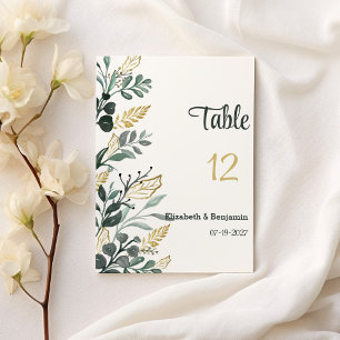 Invitation Aquarelle botanique or verdure Nombre de tableaux