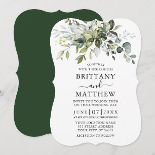 Invitation Aquarelle Botanique Verdure Mariage