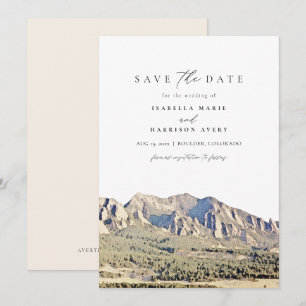 Invitation Aquarelle Boulder Colorado Voyage Enregistrer la d