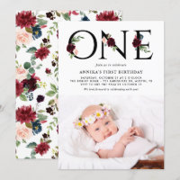Aquarelle Bourgogne Fleurs premier anniversaire Ph