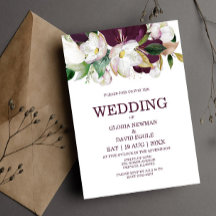 Aquarelle Bourgogne Floral QR Code Mariage