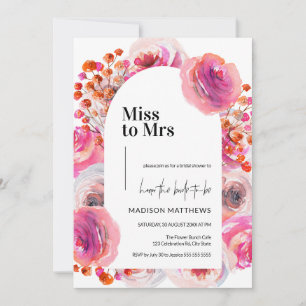 Invitation Aquarelle brillante Arche Florale Fête des mariées
